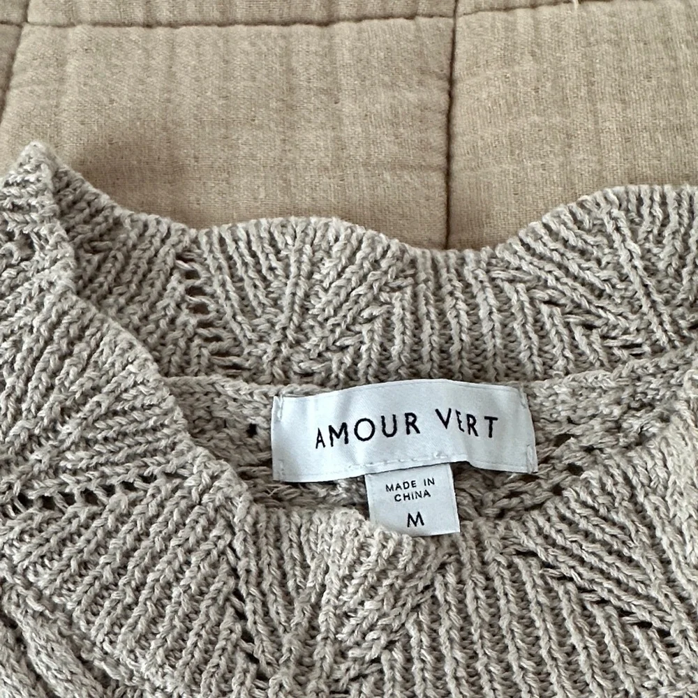 Amour Vert Denise Crochet Top in Oat - Picture 2 of 7